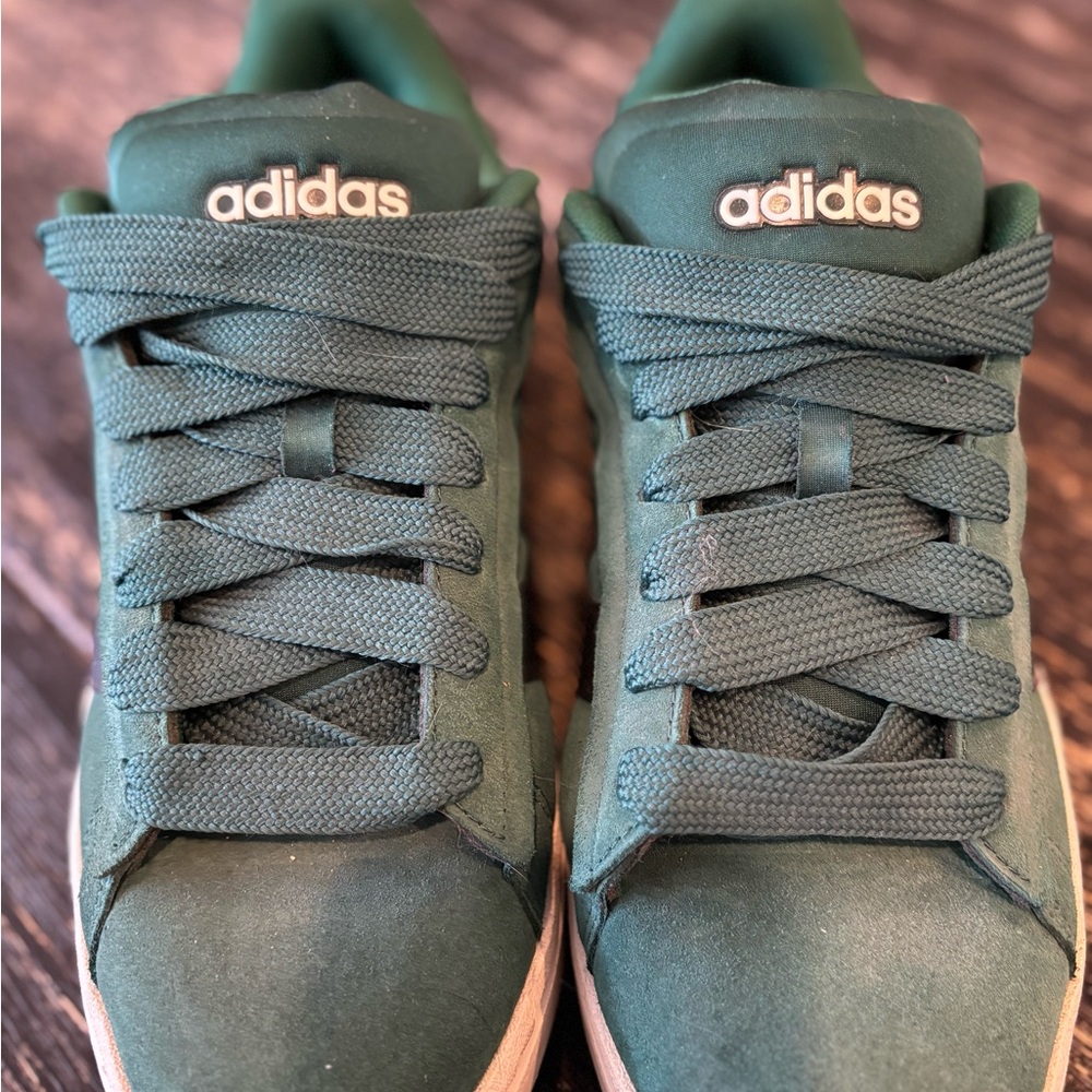 adidas Dark Green Suede Low-Top Sneakers